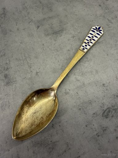 Чайная ложка серебро с позолотой 916 пр. Два цвета эмали.Распродажа коллекции!!!