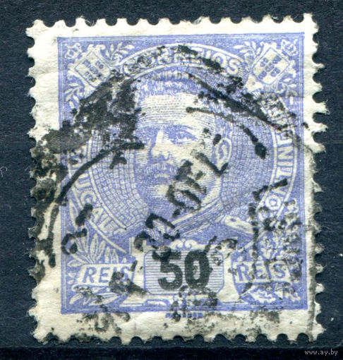 Португалия (Королевство) - 1898/1905г. - Король Карлуш I, 50 R - 1 марка - гашёная [Mi 148]. #1-Po-13-A-1