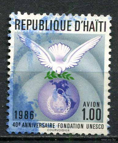 Гаити - 1987 - ЮНЕСКО 1G. Авиамарка - [Mi.1510] - 1 марка. Гашеная.  (Лот 12JM)-TG2P22