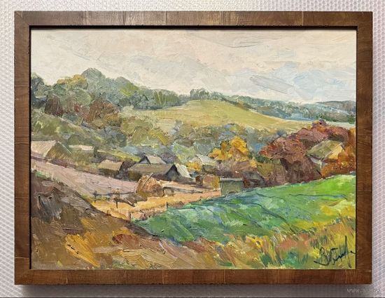 Зайцев Е.А.Народный художник. "Минщина", 1991г. Холст, масло. Размер с родной рамой 65,5х86 см.