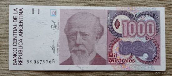 Werty71 Аргентина 1000 аустралей 1988 -1990 UNC банкнота