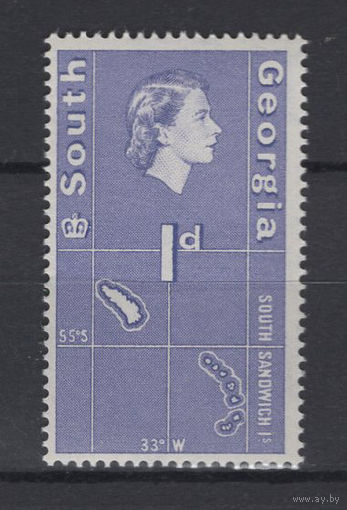 Фолкленды 1963** Южная Георгия  Карта SG#2