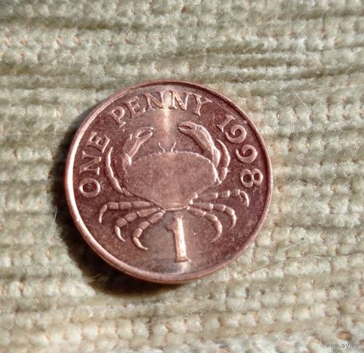 Werty71 Гернси 1 пенни 1998 Большой (сумчатый) краб Блеск