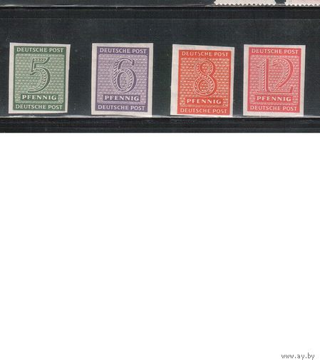 Германия-1945,(Мих.116-119) *  , Стандарт, Цифры, Советская зона оккупации,Западная Саксония (полная серия)