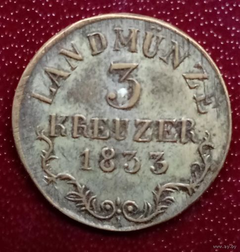 Саксен-Мейнинген 3 крейцера 1833