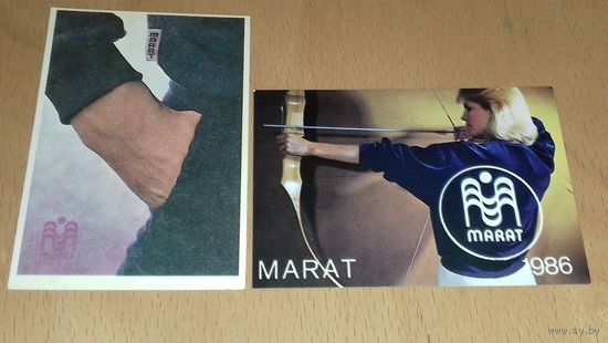 Календарики 1985, 1986 Эстония. Фабрика "Marat". Одежда и трикотаж. 2 шт. одним лотом