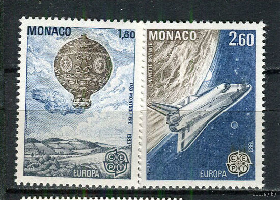 Монако - 1983 - Европа (C.E.P.T.) - Авиация и Космос - [Mi. 1579-1580] - полная серия - 2 марки. MNH.  (Лот 51Jw)-T9P1