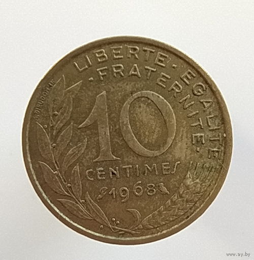 Франция  10 сантим 1968 год лот 1