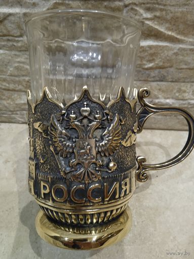 Подстаканник бронзовый