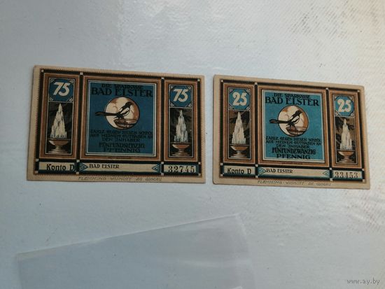 25 75  пфенниги 1921 Elster