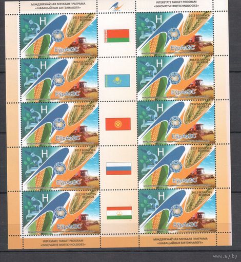 Беларусь-2012,(Мих.926) , ** , Биотехнологии, Флаги,  м/л