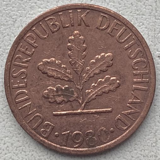 Германия 1 пфенниг 1980 г. J