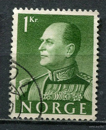 Норвегия - 1958/1960 - Король Улаф V 1Kr - [Mi.428x] - 1 марка. Гашеная.  (Лот 62Gh)-T2P53
