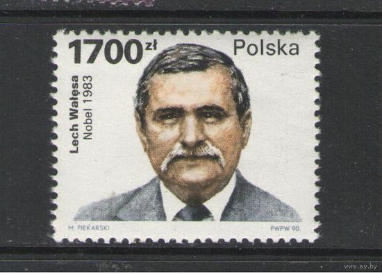 Марка Польши. Лех Валенса. 1990г.