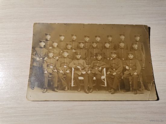 Почтовая карточка, фотография с военнослужащими до 1917 года, размер 14*9 см.