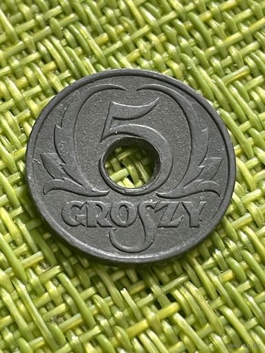 Польша 5 грошей 1939 ( цинк )