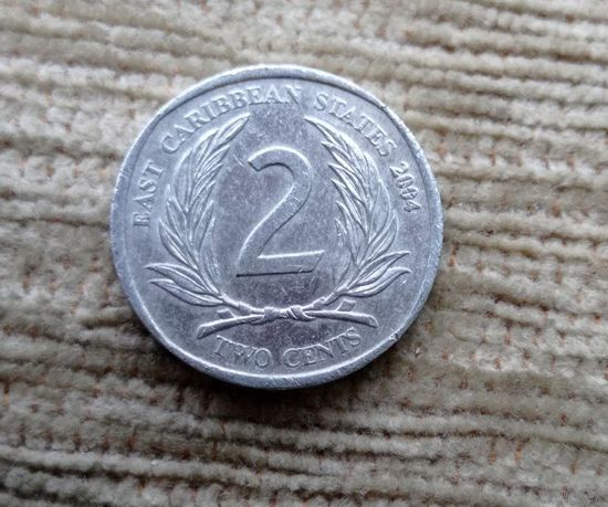 Werty71 Карибские острова 2 цента 2004 Елизавета 2  Карибы