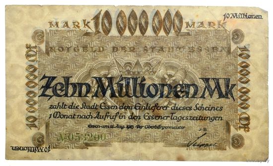 Германия (Essen), 10 миллионов марок 1923 год.