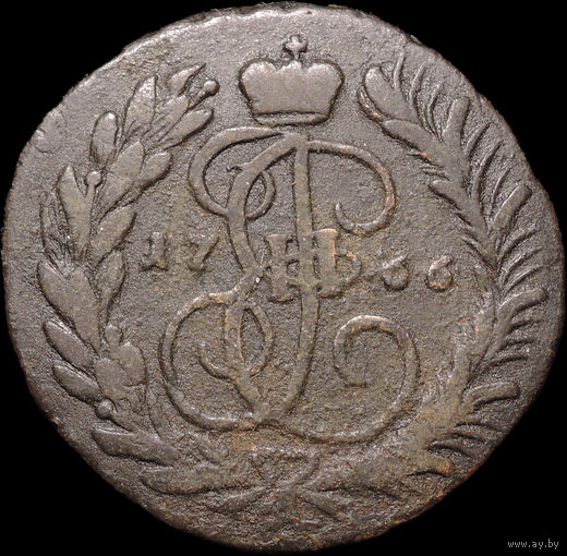 2 копейки 1766 ММ, Перечекан! С 1 Рубля! Смотрите другие лоты!