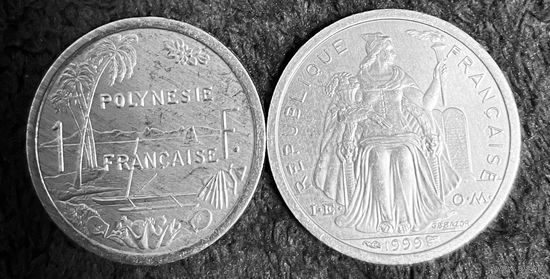 Французская Полинезия 1 франк 1999 UNC
