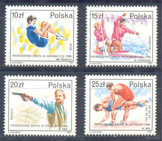 Польша 1987 Спорт, 4 марки