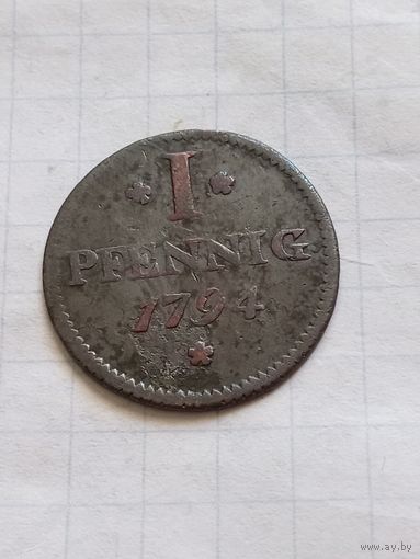 1 пфенниг 1794 года. Франкфурт!!!