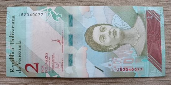 Werty71 Венесуэла 2 боливара 2018 UNC банкнота