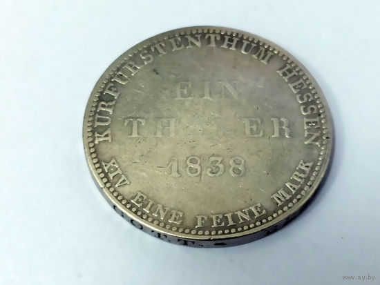 Монета 1 талер 1838 года. Гессен. Редкая.
