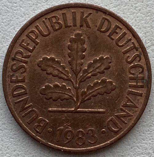 Германия 2 пфеннига 1983 г. D