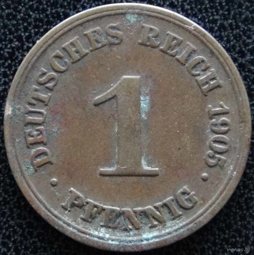 YS: Германия, Рейх, 1 пфенниг 1905D, KM# 10 (2)