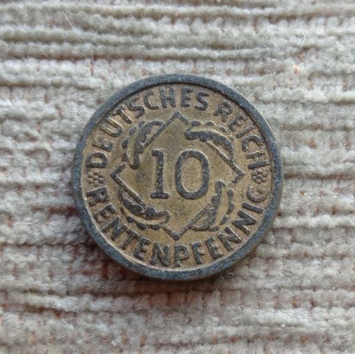 Werty71 Германия 10 рентенпфеннигов 1924 А пфеннигов Веймар