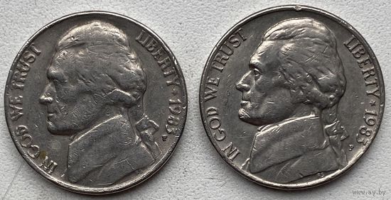 США 5 центов 1983 г. Р. Цена за 1 шт.