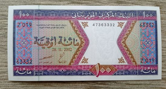 Werty71 Мавритания 100 огуйя (угий) 2002 UNC банкнота