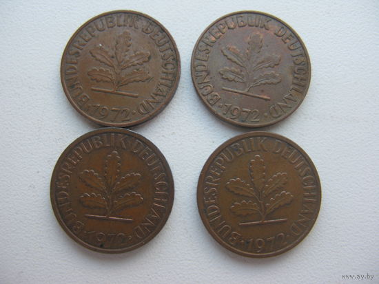 ФРГ  2 пфеннига   1972 G . J . F . D .