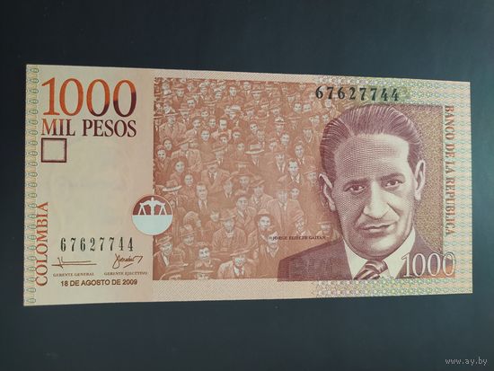 Колумбия. 1000 песо (образца 18.08.2009 года, P456l, UNC)