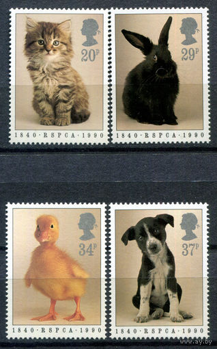 Великобритания - 1990г. - детёныши животных - 4 марки - полная серия, MNH [Mi 1245-1248]. #3-GB-Z-1-21