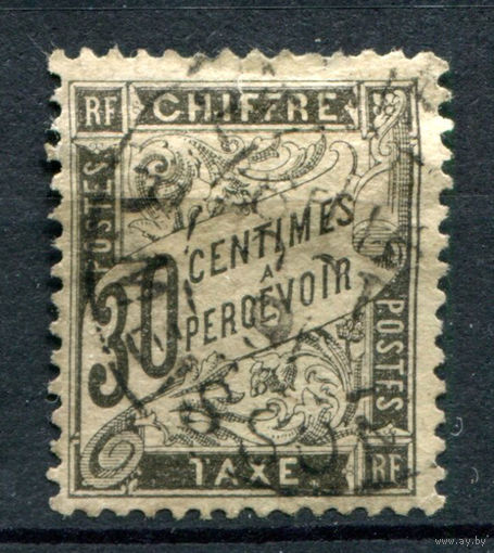 Франция - 1881/84г. - portomarken, доплатные марки, 30 с - 1 марка - гашёная [Mi 18]. #2-Fr-25-A-2