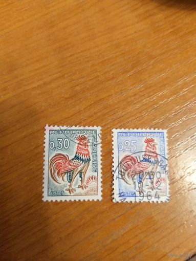 1962 Франция Гальский петух фауна (2-5)