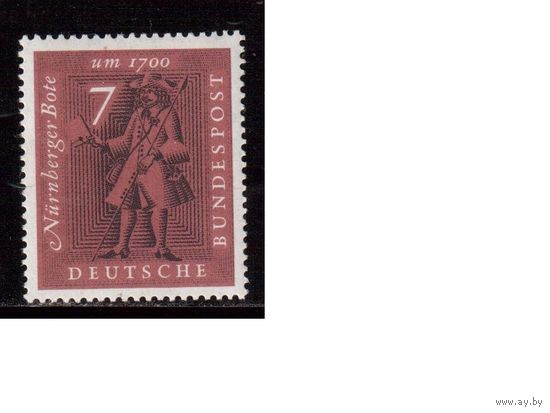 Германия(ФРГ)-1961,(Мих.365), ** , Нюрнберг, Почтальон