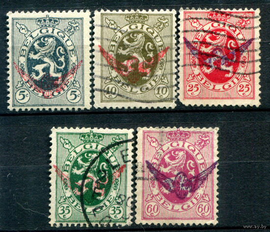 Бельгия - 1929/31г. - гербы, служебные марки - 5 марок - полная серия, гашёные, MLH [Mi 6-10]. #2-Be-54-B-1