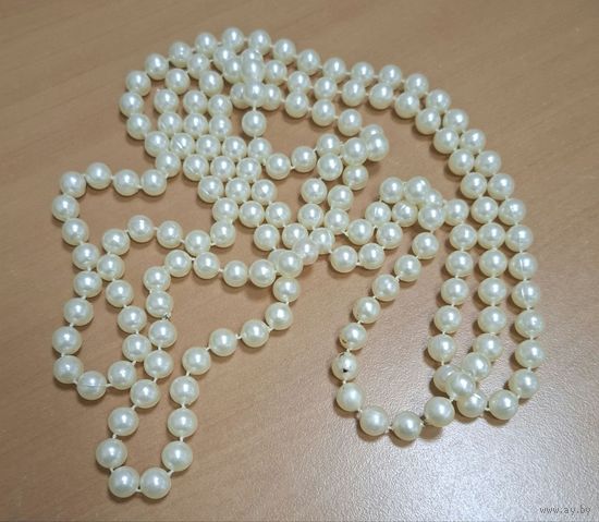 Огромные бусы времен СССР. 180см. Искуственный жемчуг