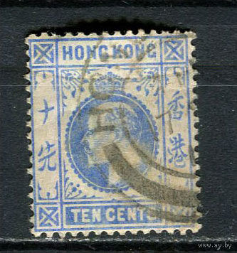 Британский Гонконг - 1907/1911 - Король Эдуард VII 10С - [Mi.93] - 1 марка. Гашеная.  (Лот 22Hk)-T41P29