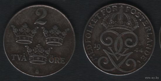 Швеция km811 2 эре 1944 год (p0 ТОРГ