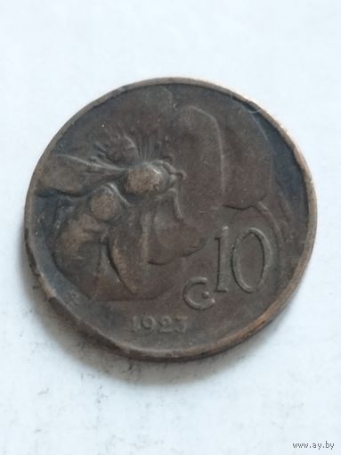 Италия 10 сентизим 1923