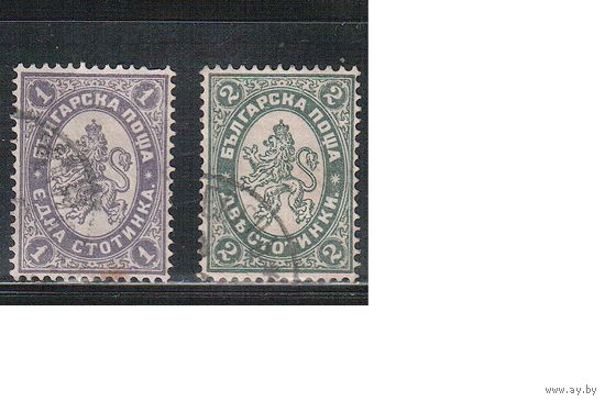 Болгария(Княжество)-1886, (Мих.25-26),  гаш. , Стандарт, Герб,(3)