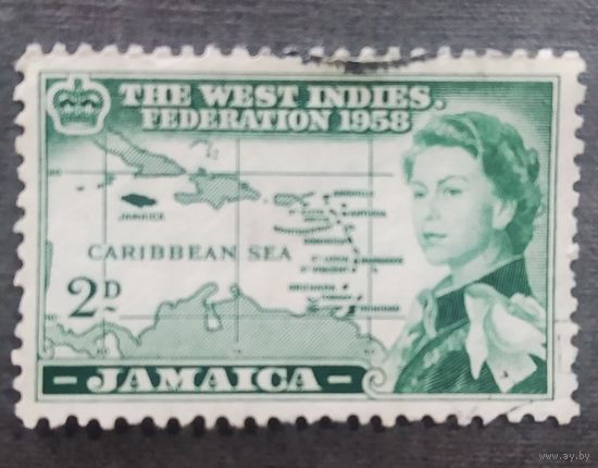 Марка Ямайка 1958 год Вест-Индийская федерация