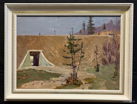 Данциг М.В "Дорога", 1960г. Картон, масло. Размер с рамой 65х85 см.