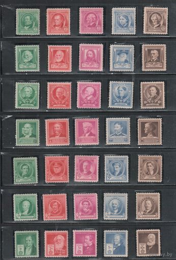 США-1940, (Мих.455-489), ** , Известные личности США, Писатели, Поэты, Ученые, Художники(полная серия)