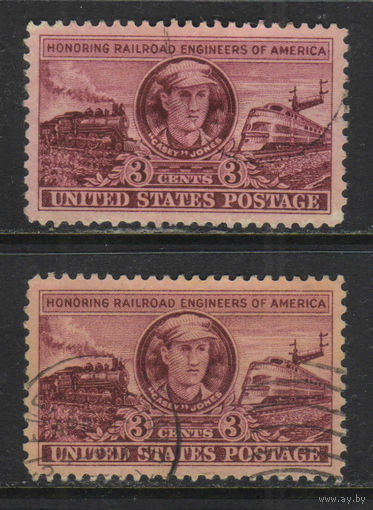 США 1950 Известные железнодорожники Америки Кейси Джонс Локомотивы 1900 и 1950 #611