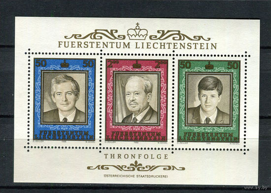 Лихтенштейн - 1988 - 50 лет правления князя Франца Иосифа II - [Mi. bl. 13] - 1 блок. MNH.